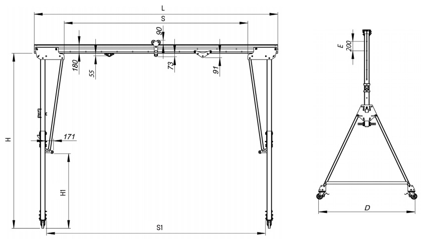 ELLERsafe Aluminium Portaalkraan ASB