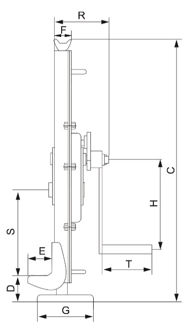 Technische tekening zijde