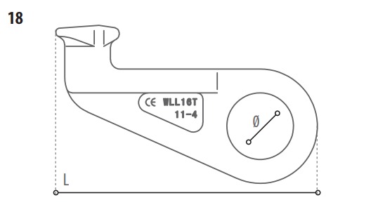 Containerhaken technische Zeichnung